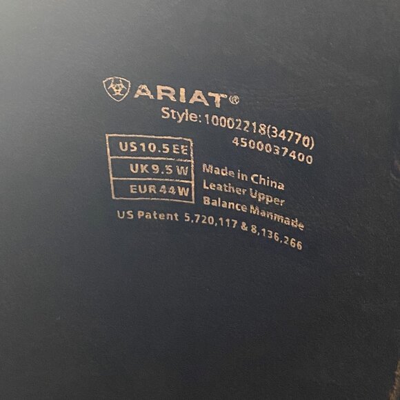 Men's 10.5 EE Vintage Ariat Black Leather Boots, Western Cowboy Boot, - Picture 15 of 15